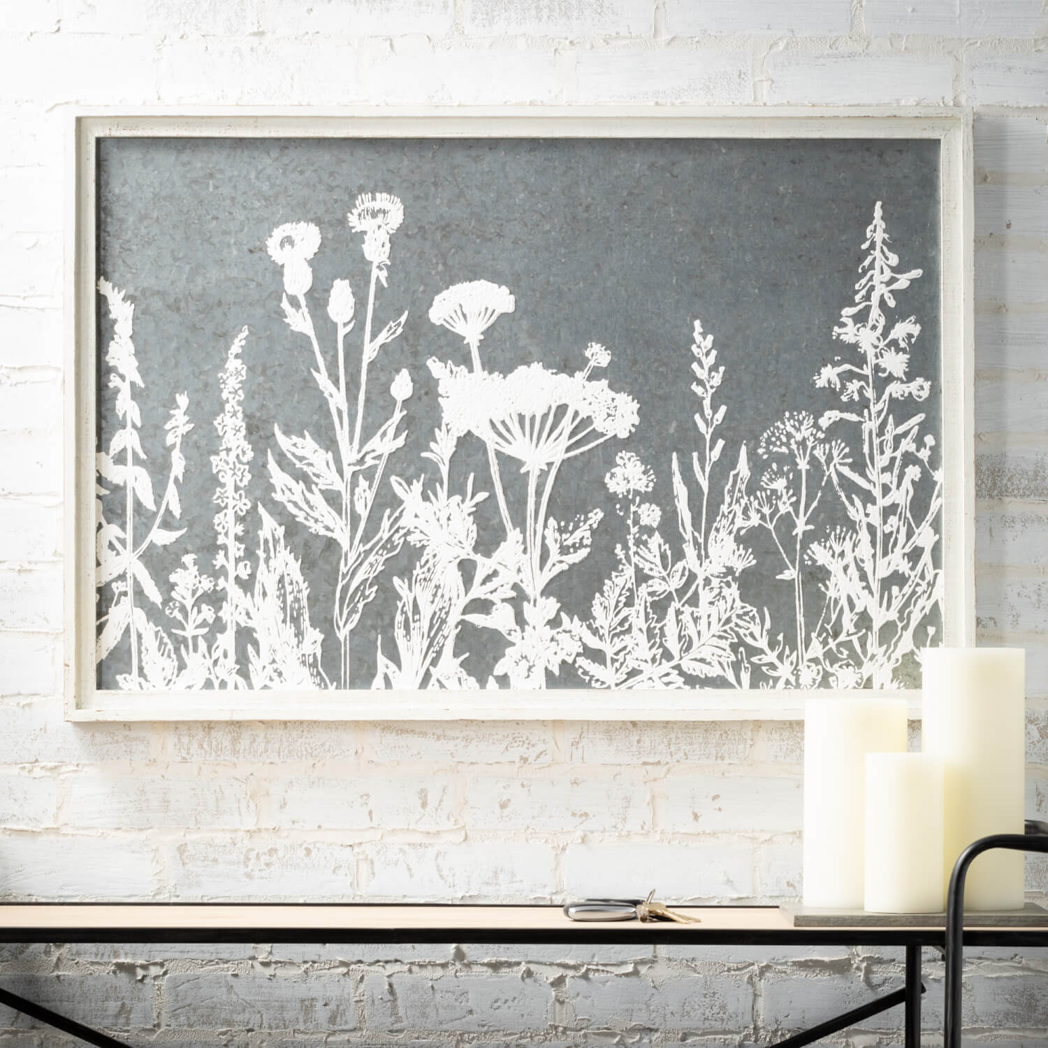White Flower Metal Wall Art Elevate Home Decor - Wall Decor