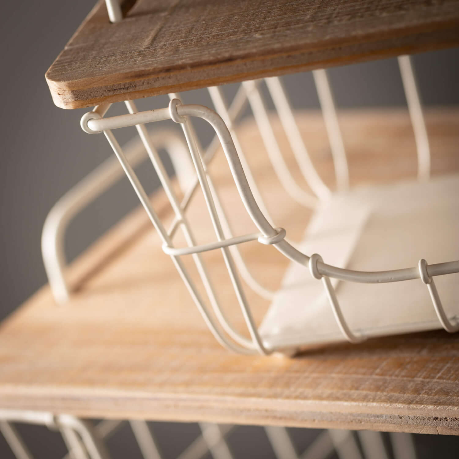 Wire Mesh White Storage Basket Set Elevate Home Decor - Baskets