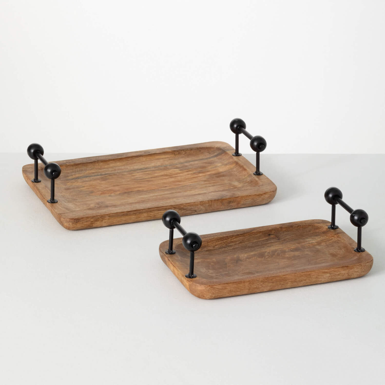 Wooden Tray Set With Handles Elevate Home Decor - Trays