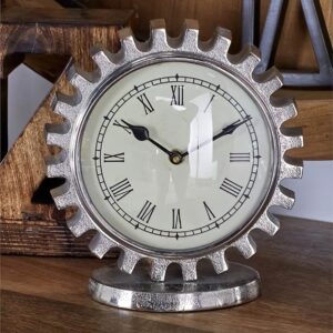 Aluminum Gear Table Clock Elevate Home Decor - Desk & Shelf Clocks