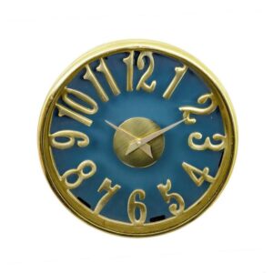 Gold and Blue Wall Clock