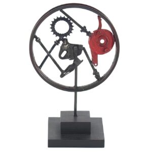 Handmade industrial wheel sculpture