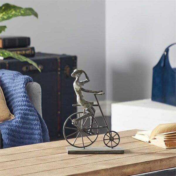 lady on bicycle polystone sculpture sculptures statue