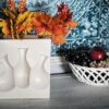Powder White Ceramic Vase - Large White - Image 3