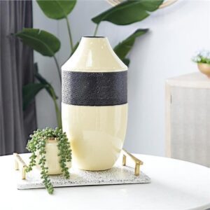 Sugar Cookie Beige Metal Vases Elevate Home Decor - Vases