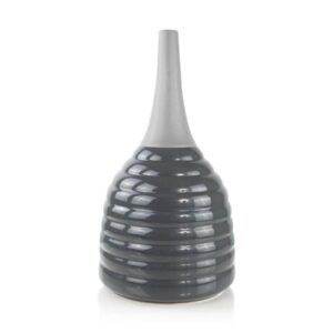 Tall grey ceramic vase