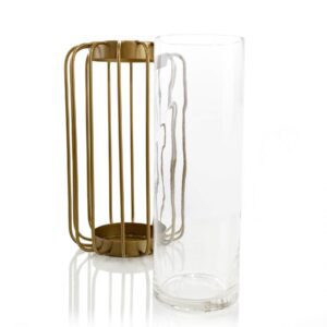 Gold cylinder vase