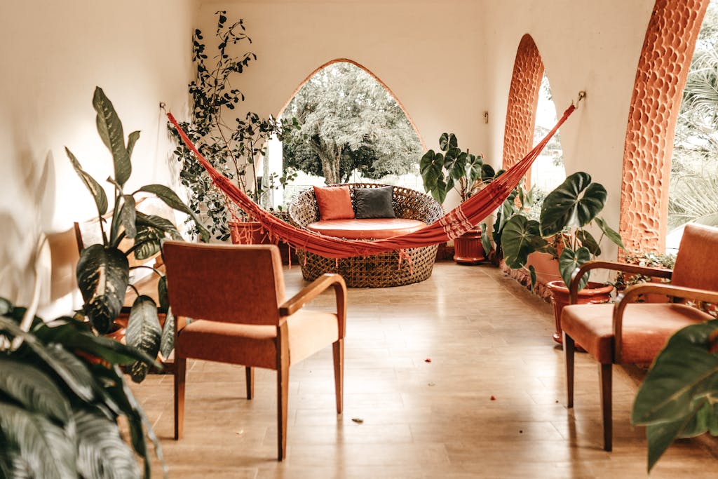 Red Hammock Inside Room