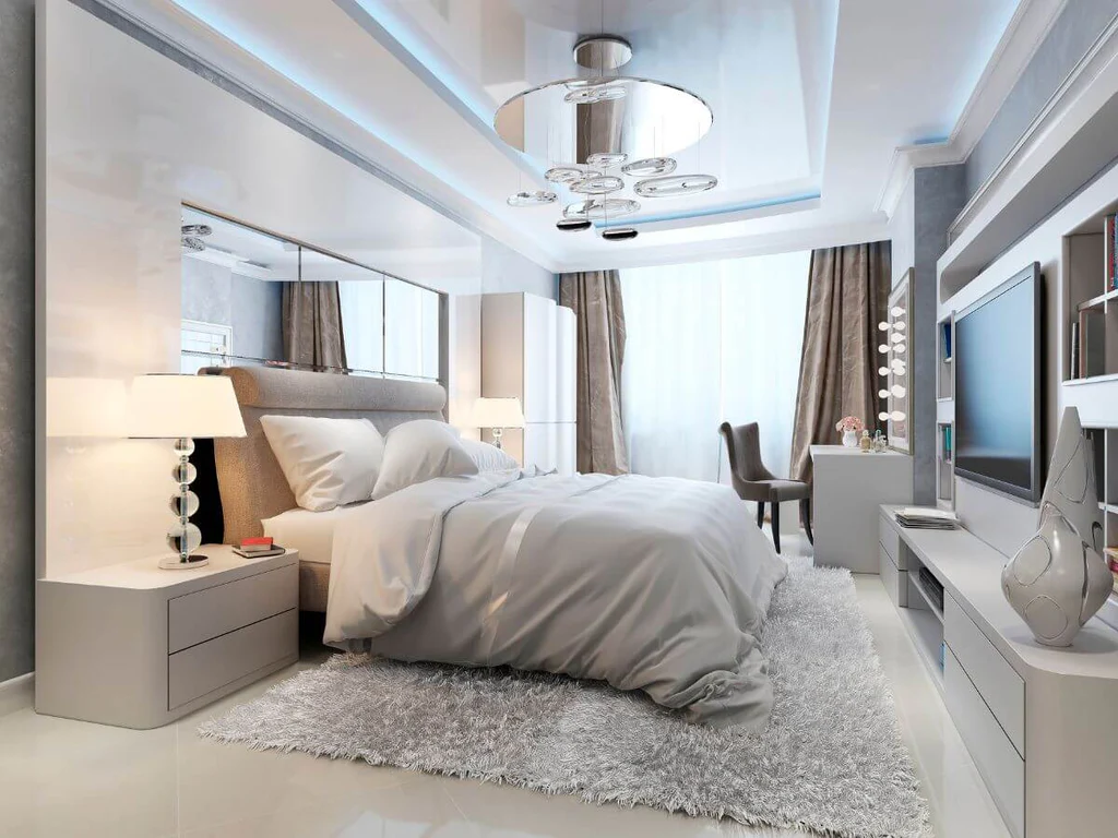 Couples Bedroom idea in grey color