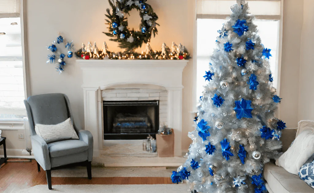 Blue and Siver Christmas Tree Decor Ideas