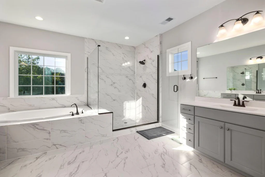 Contenmporary marble bathroom