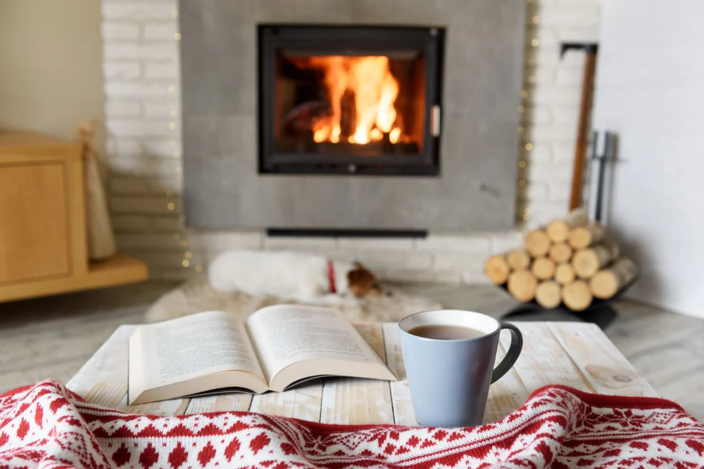 Fireplace and tv wall ideas for cozy reading nook