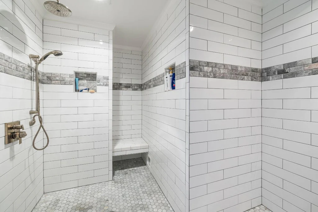 White subway tiles in the bathroom