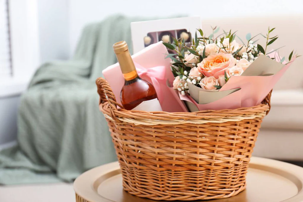 Laundry Basket Gift Ideas with Wine