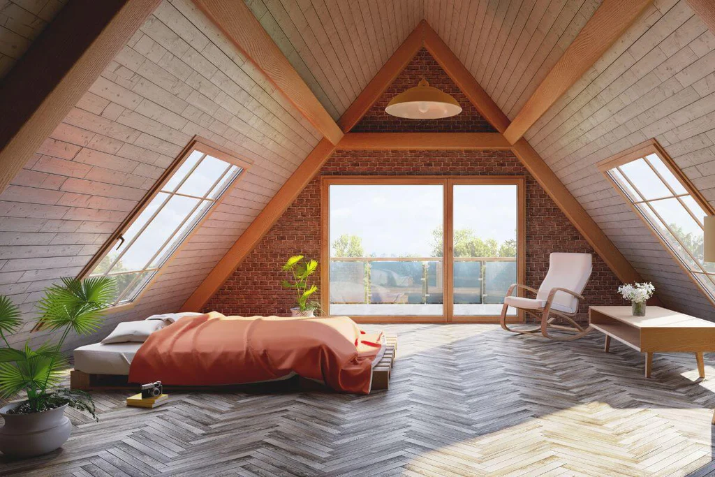 Romantic attic luxury bedroom