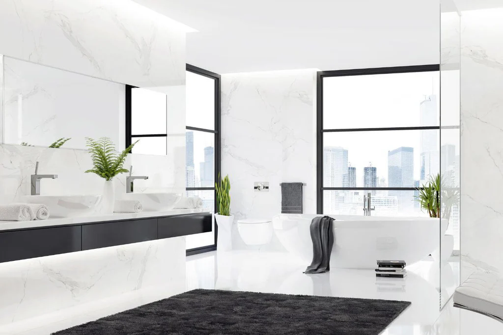Black an white bathroom decor idea