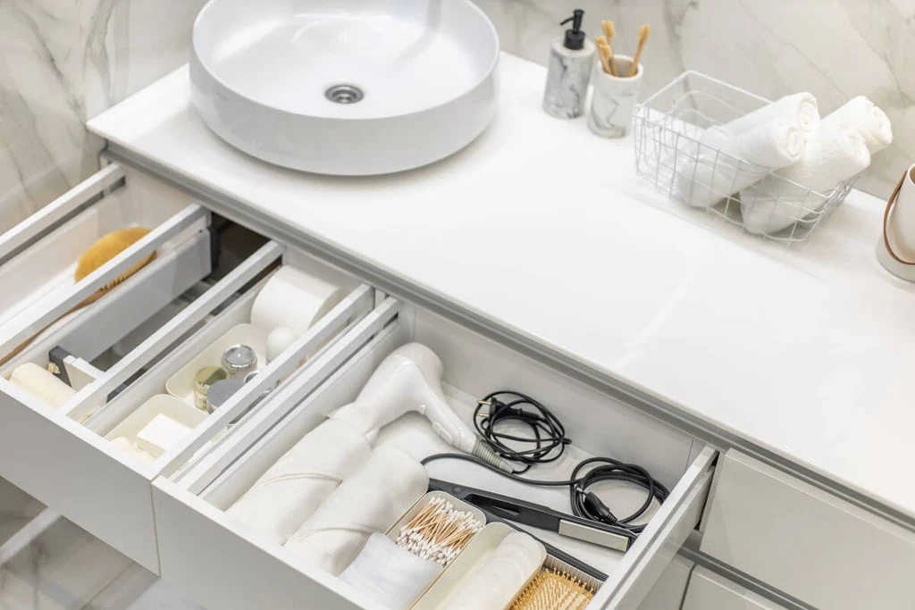 Organized bathroom drawer