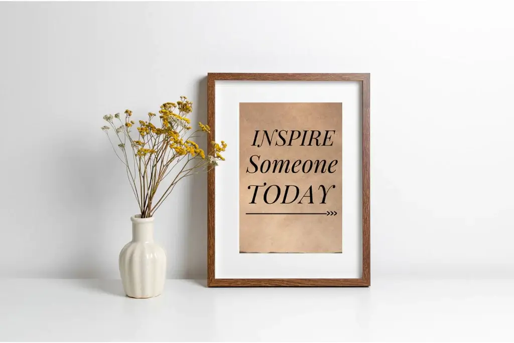 Wooden frame with a quote