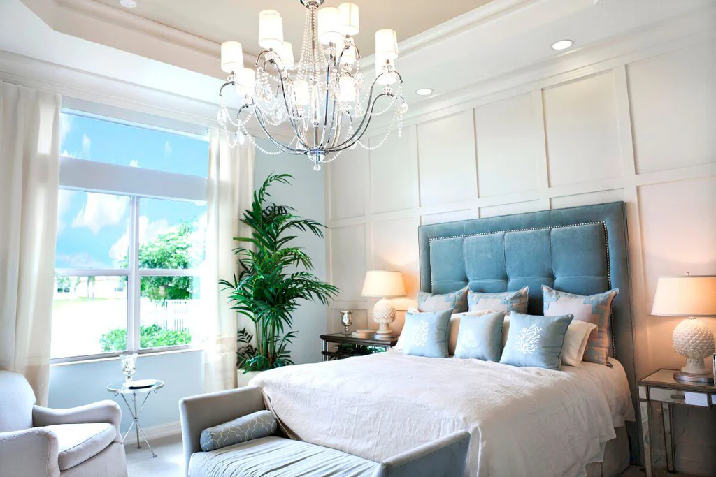 Luxury bedroom filled with greenery