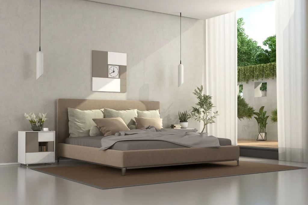 White and beige bedroom decor