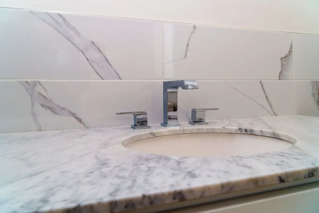 Marble bathroom countertop idea