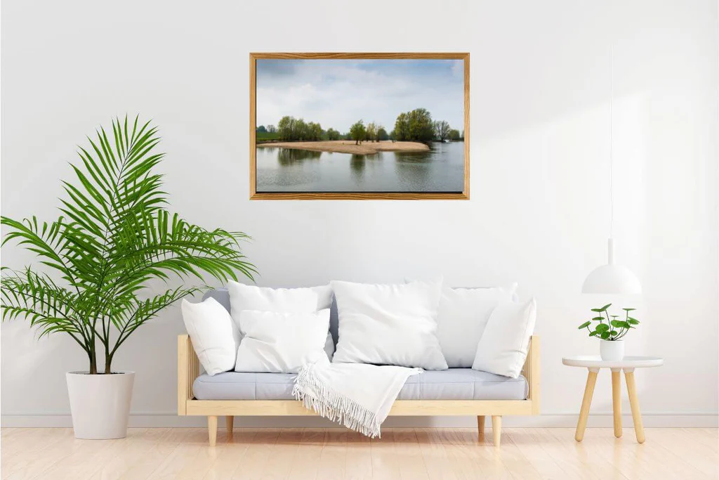 Nature inspired wall decor above-sofa