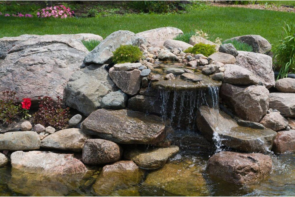 River rocks as decor in the desert garden