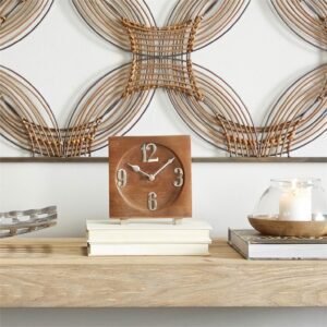 Brown Wood Table Clock Elevate Home Decor - Desk & Shelf Clocks