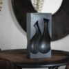 Ceramic Charcoal Black Vase Elevate Home Decor - Vases
