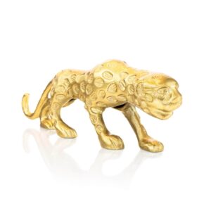 Gold Jaguar Animal Sculpture Elevate Home Decor - Sculptures & Statues