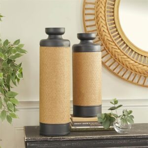 Set of two floor vases two large vases on the dresser