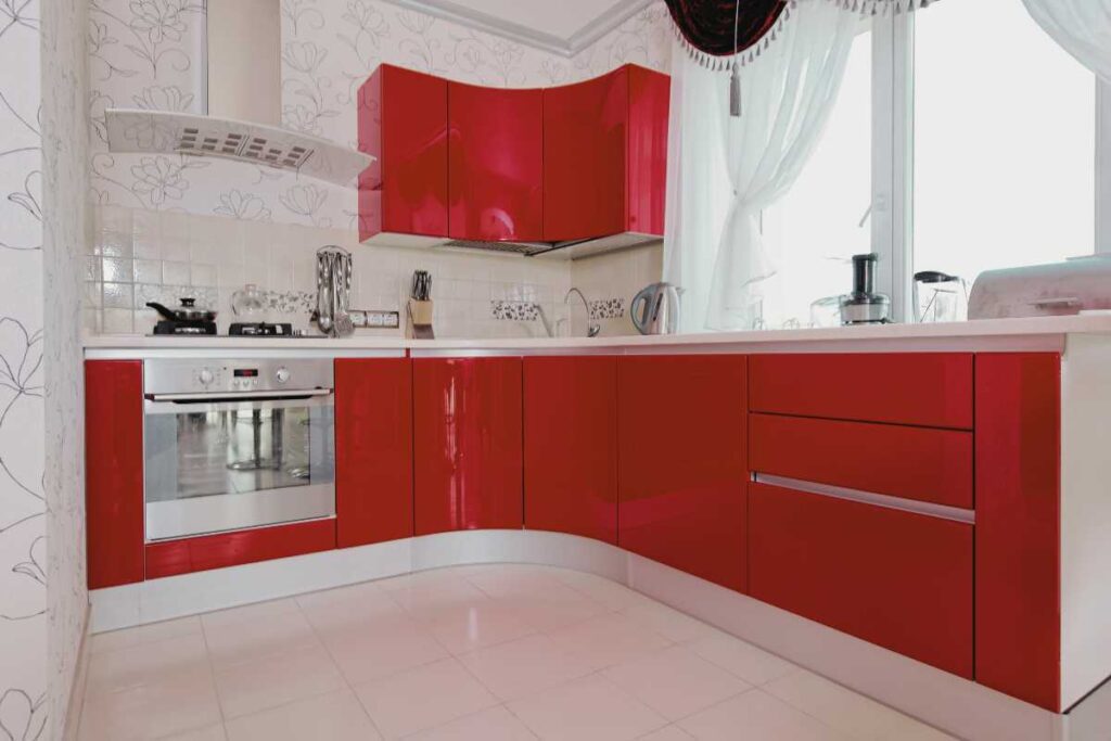 Red kitchen modern style